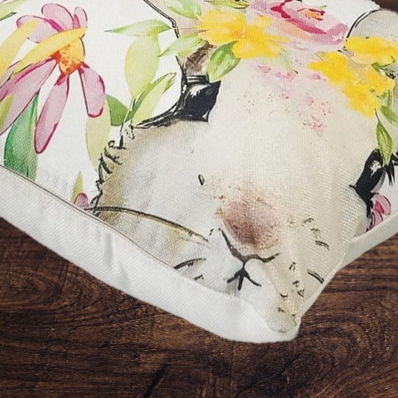 Easter Throw Pillow Covers Bunny Decorative Accent Cases Spring Cottage Decor - Picture 6 of 9